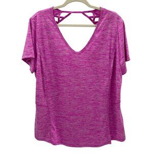 Livi Moisture Wicking V-Neck Pink Heather Top Women's Size 18/20